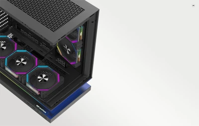 DarkFlash F1 černá počítačová skříň s 6 ventilátory