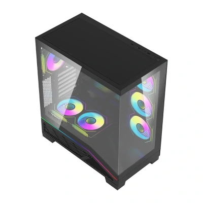 DarkFlash K430 černá počítačová skříň s 6 ventilátory