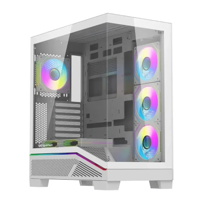 DarkFlash K430 bílá počítačová skříň se 6 ventilátory
