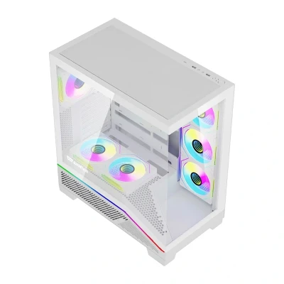 DarkFlash K430 bílá počítačová skříň se 6 ventilátory