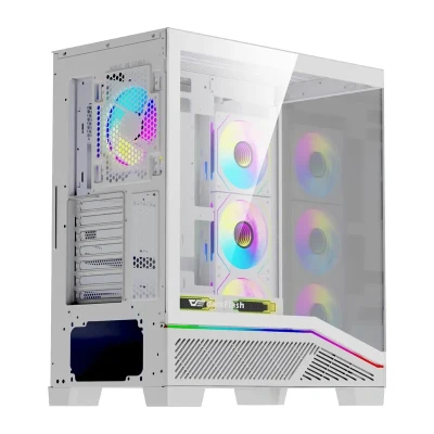 DarkFlash K430 bílá počítačová skříň se 6 ventilátory