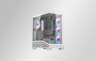 DarkFlash K430 bílá počítačová skříň se 6 ventilátory
