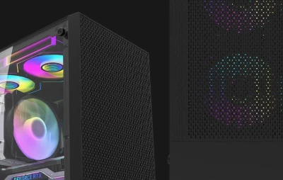 DarkFlash M305 černá počítačová skříň bez ventilátorů
