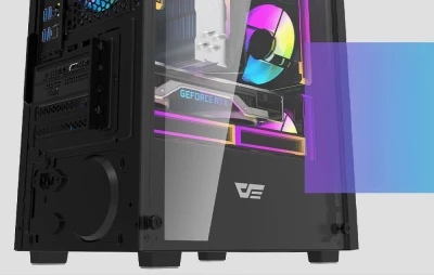 DarkFlash M305 černá počítačová skříň bez ventilátorů