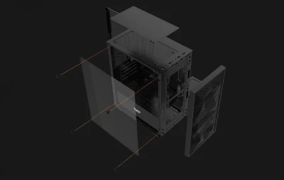 DarkFlash M305 Mesh bílá počítačová skříň bez ventilátorů