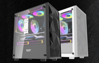 DarkFlash M305 Mesh bílá počítačová skříň bez ventilátorů