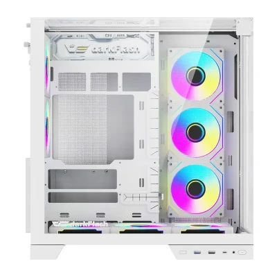 darkFlash TH285 PLUS bílá + 8 ventilátorů počítačová skříň
