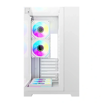 darkFlash TH285 PLUS bílá + 8 ventilátorů počítačová skříň