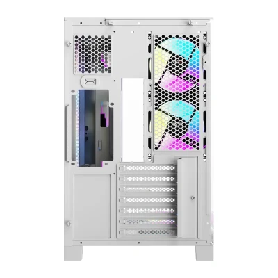 darkFlash TH285 PLUS bílá + 8 ventilátorů počítačová skříň