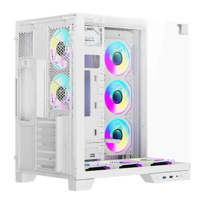 darkFlash TH285 PLUS bílá + 8 ventilátorů počítačová skříň
