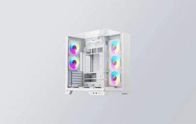 darkFlash TH285 PLUS bílá + 8 ventilátorů počítačová skříň