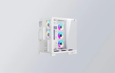 darkFlash TH285 PLUS bílá + 8 ventilátorů počítačová skříň