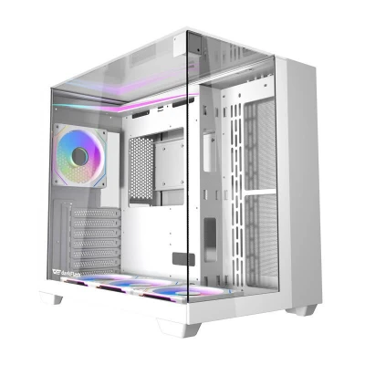 Darkflash Počítačová skříň TH285 se 4 ventilátory (bílá)