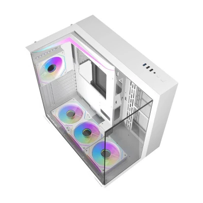 Darkflash Počítačová skříň TH285 se 4 ventilátory (bílá)