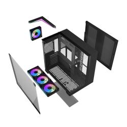 Darkflash Počítačová skříň TH285 se 4 ventilátory (černá)