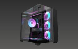 Darkflash Počítačová skříň TH285 se 4 ventilátory (černá)