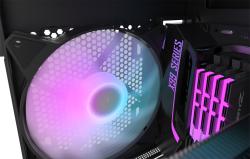 Darkflash Sada počítačových ventilátorů C6, RGB, 3v1 120x120 (černá)