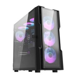 Darkflash Skleněná počítačová skříň DK431 + 4 ventilátory (černá) Darkflash Skleněná počítačová skříň DK431 + 4 ventilátory (černá)