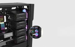 Darkflash Skleněná počítačová skříň DK431 + 4 ventilátory (černá)