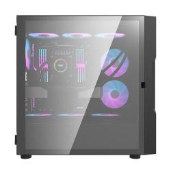 Darkflash Skleněná počítačová skříň DK431 + 4 ventilátory (černá)