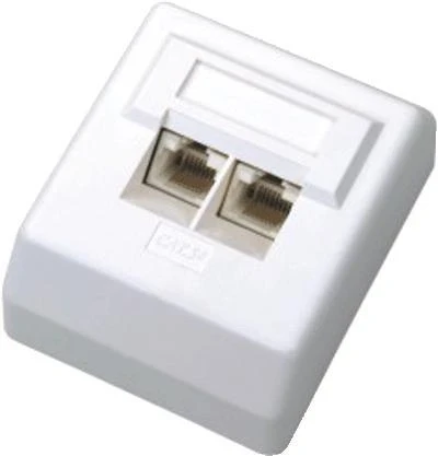 DATACOM Datová zásuvka UTP CAT6 2xRJ45 na omítku 45st. bílá DATACOM Datová zásuvka UTP CAT6 2xRJ45 na omítku 45st. bílá
