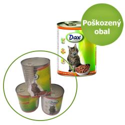 Dax Cat kousky různé příchutě, konzerva 830 g - Poškozený obal - %