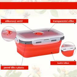 De Gusto Skládací silikonové dózy 4 ks červená