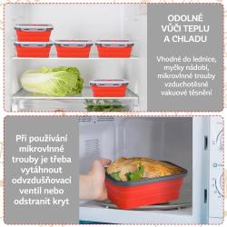 De Gusto Skládací silikonové dózy 4 ks červená