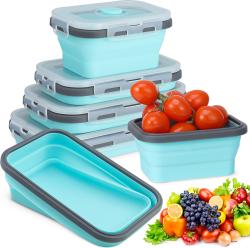 De Gusto Skládací silikonové dózy 4 ks modrá