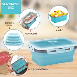 De Gusto Skládací silikonové dózy 4 ks modrá