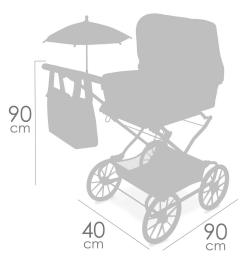 Decuevas Kočárek Reborn Verona se slunečníkem pro panenku miminko