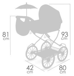 Decuevas Kočárek Tulipe 2025 skládací s taškou pro panenku miminko