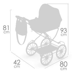 Decuevas Kočárek Vintage 2025 skládací s taškou pro panenku miminko