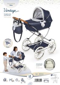 Decuevas Kočárek Vintage 2025 skládací s taškou pro panenku miminko