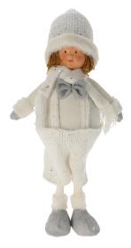 Dekorace Dívka/chlapec STOJÍCÍ 49cm BÍ/STŘ mix