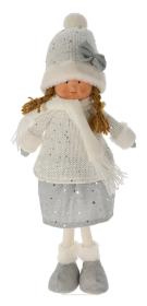 Dekorace Dívka/chlapec STOJÍCÍ 49cm BÍ/STŘ mix