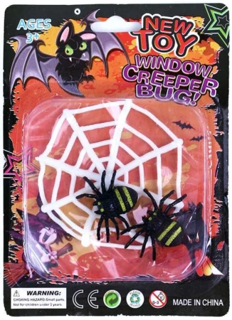 Dekorace pavučina s pavouky Halloween na kartě Dekorace pavučina s pavouky Halloween na kartě