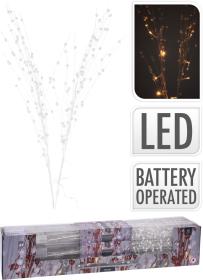 Dekorace Větvička 76cm BÍ GLITTER, 10LED teplá BÍ