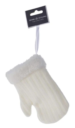 Dekorace závěsná mix RUKAVICE/PUNČOCHA/ČEPICE 15cm BÍ,ŠE