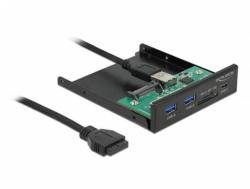 Delock 3.5” USB 3.2 Gen 1 přední panel 1 x USB Type-C™ + 2 x USB Typu-A + SD a slot Micro SD Delock 3.5” USB 3.2 Gen 1 přední panel 1 x USB Type-C™ + 2 x USB Typu-A + SD a slot Micro SD