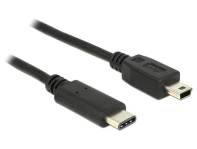 DeLock Kabel USB Type-C™ 2.0 samec USB 2.0 typ Mini-B samec 0,5 m černý DeLock Kabel USB Type-C™ 2.0 samec USB 2.0 typ Mini-B samec 0,5 m černý