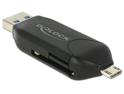 DeLock Micro USB OTG čtečka karet + USB 3.0 A male