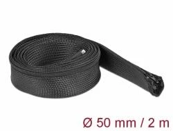 DeLock Opletené opláštení se zipovým uzáverem, 2 m x 50 mm, cerné DeLock Opletené opláštení se zipovým uzáverem, 2 m x 50 mm, cerné