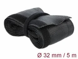 DeLock Pletené opláštění na suchý zip 5 m x 32 mm, černé DeLock Pletené opláštění na suchý zip 5 m x 32 mm, černé