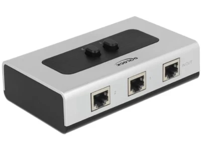 DeLock Switch RJ45 10/100/1000 Mb/s 2 porty manuální - obousměrný DeLock Switch RJ45 10/100/1000 Mb/s 2 porty manuální - obousměrný