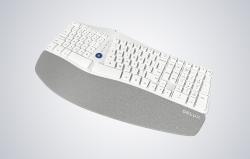 Delux Bezdrátová ergonomická klávesnice GM901D BT+2.4G (bílá)