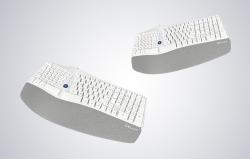 Delux Bezdrátová ergonomická klávesnice GM901D BT+2.4G (bílá)