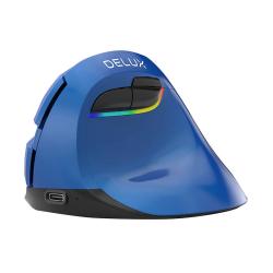 Delux Bezdrátová vertikální myš M618Mini BT4.0 + 2,4Ghz 4000DPI RGB (modrá)