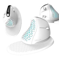 Delux Bezdrátová ergonomická myš M618XSD BT+2.4G RGB (bílá)