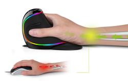 Delux Drátová vertikální myš M618Plus 4000DPI RGB